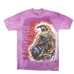 The Mountain Dean Russo Pit Bull Dog Graphic Tee Purple Tie Dye 2014 Size XL